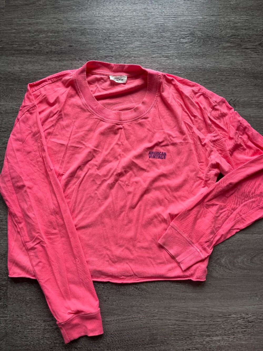 American Vintage Pymaz Long Sleeve Size M Fluorescent Hortensia